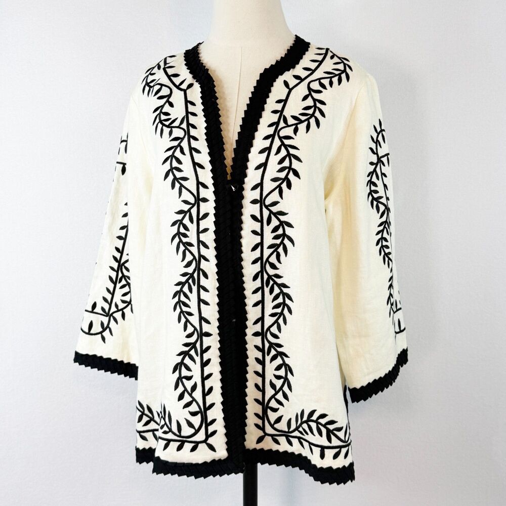 Linea by Louis Dell' Olio | Vintage 1990s | Linen Jacket | Sz L